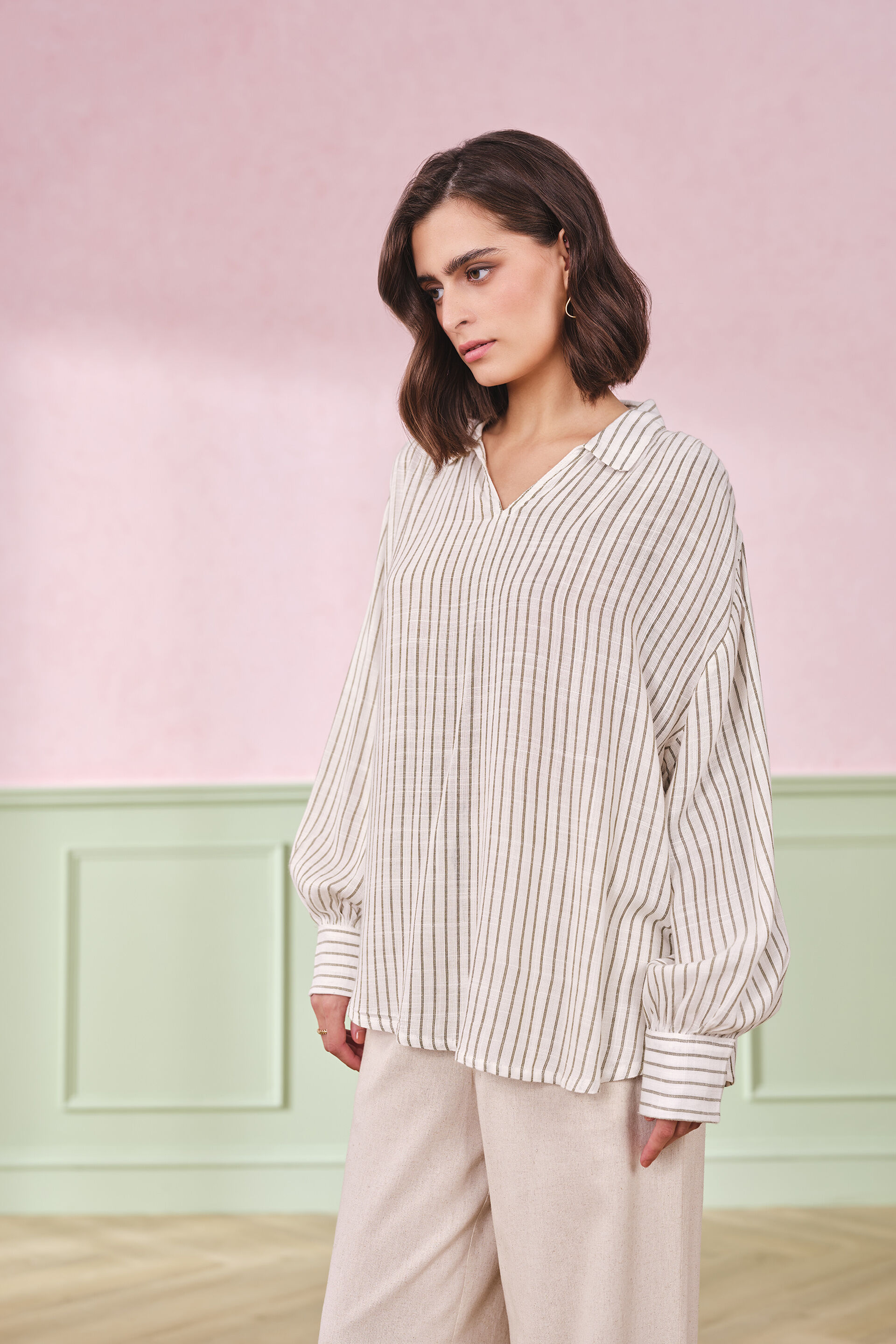 Willow Whisper Cotton Blend Top, White, image 2